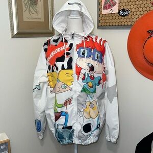 Members Only Sponge Bob SquarePants Nickelodeon Windbreaker Hoodie Jacket Sz.M